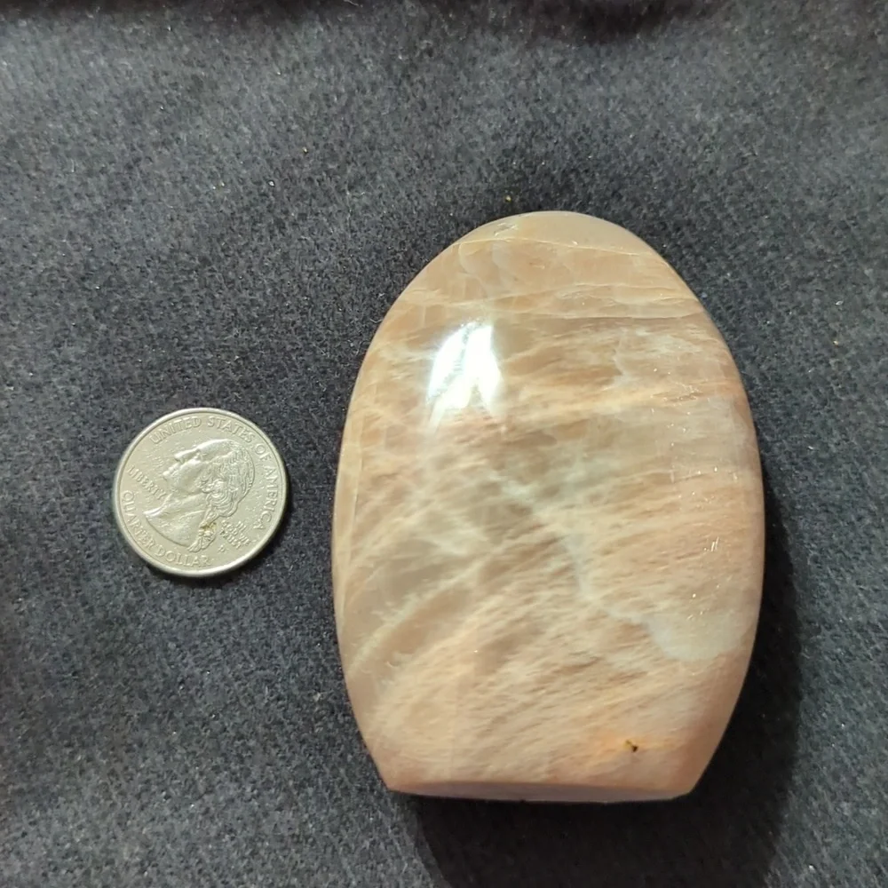 Peach Moonstone Gemstone Polished Freeform Stone - 194 Grams